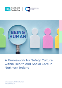 Being Human - A framework for Safety Culture within Health and Social Care in Northern Ireland